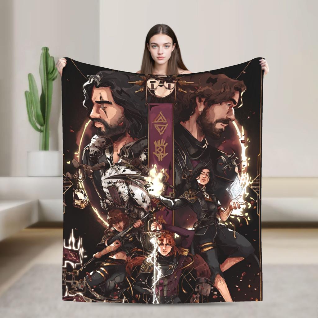 Clair Obscur Expedition 33 Esquie Velvet Throw Fashion Blanket Video Game for Sofa Knitted Fashion Blanket Outdoor Warm Multifunction