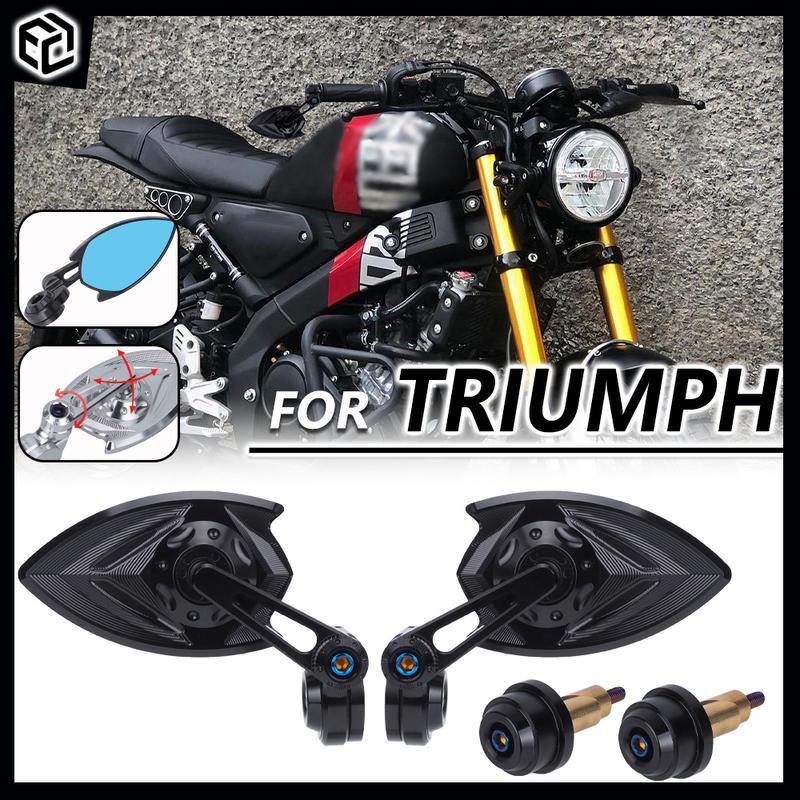 Для Triumph Trident660 Street Triple 675 765 Scrambler 900 Зеркало заднего вида на конец руля Зеркало руля CNC Аксессуар для мотоцикла