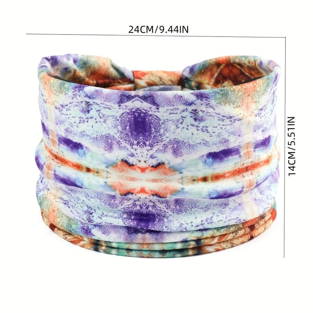 Женская богемная повязка для йоги с узором «кешью» - Впитывающая пот, эластичный хлопковый аксессуар для волос