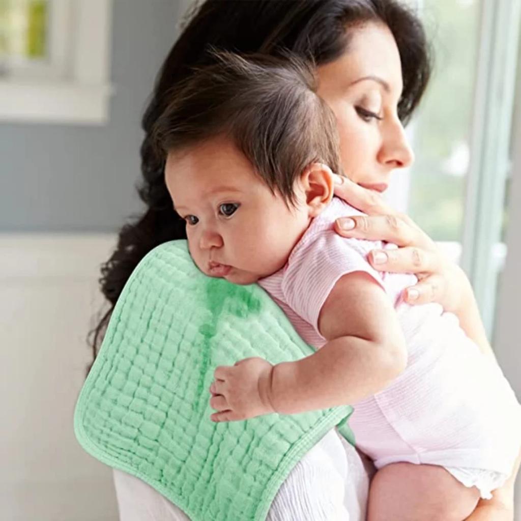 6 шт./упак. 10×20 дюймов, шестислойное детское полотенце для мытья лица, квадратное полотенце с пузырьками, мягкое впитывающее воду однотонное квадратное полотенце, детский нагрудник