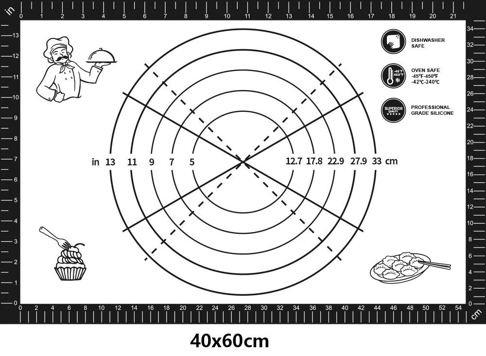 Новый силиконовый коврик для выпечки большого размера 80/70/60 см, коврик для раскатки теста, замешивания теста, кухонный коврик для блинов, пиццы, антипригарный коврик для выпечки