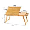 Folding Portable Bamboo Laptop Table Sofa Bed Office Laptop Stand Desk With Fan Bed Table For Computer Notebook Books New