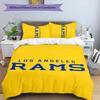 3pcs Los Angeles Rams logo pattern bedding set duvet cover set includes duvet cover &pillowcases, perfect all season bedroom decoration & gift