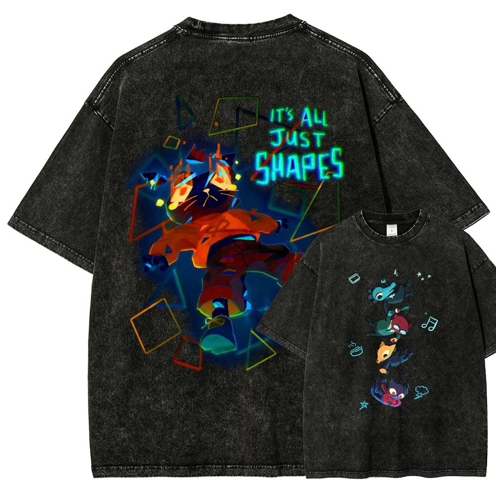 night in the woods Washed T-shirt 2026 New Model personality Clothes shirt Year round clothing Retro Loose Oversized Plus Size Unisex