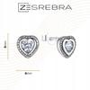 Earrings With Cubic Zirconia S925 Hearts Crystals Stud Zirconias