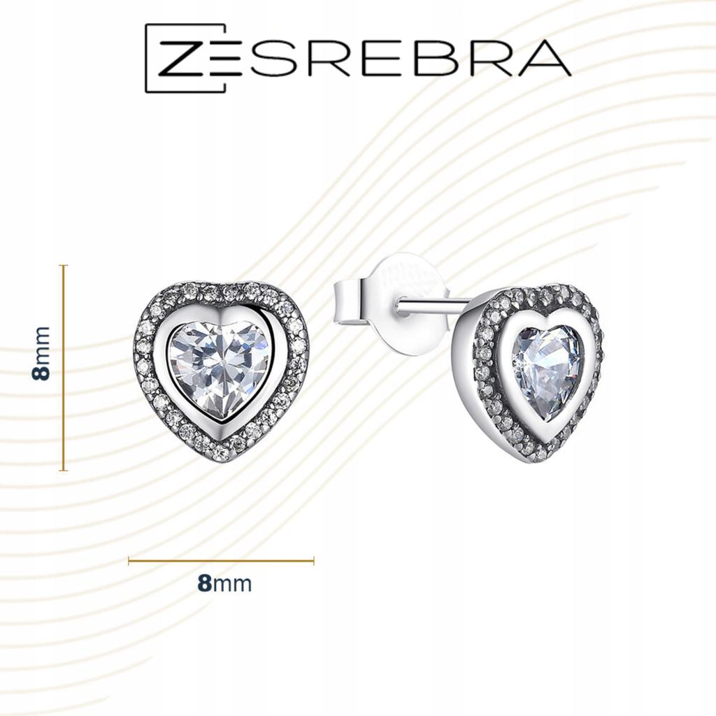 Earrings With Cubic Zirconia S925 Hearts Crystals Stud Zirconias