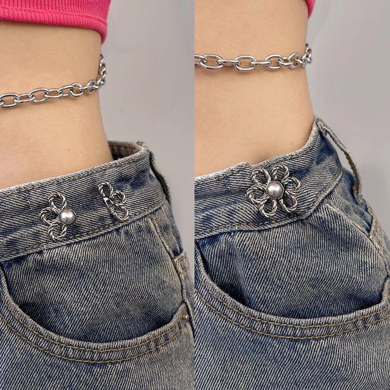 Adjustable Alloy Waist Buckle - Seamless Detachable Pants Tightening Accessory