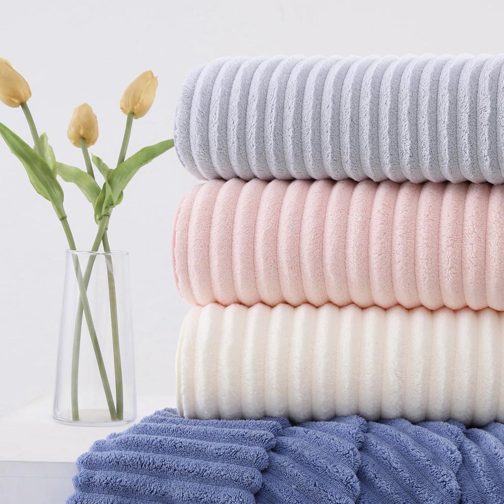 Большое банное полотенце Candy Corduroy, полотенце для лица Coral Velvet, банное полотенце, впитывающее хлопковое быстросохнущее утолщенное пляжное полотенце