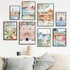 Nordic Travel City Poster Italian Paris Rome Marrakech Landscape Art Canvas Painting Housewarming Gift Wall Pictures Home Decor