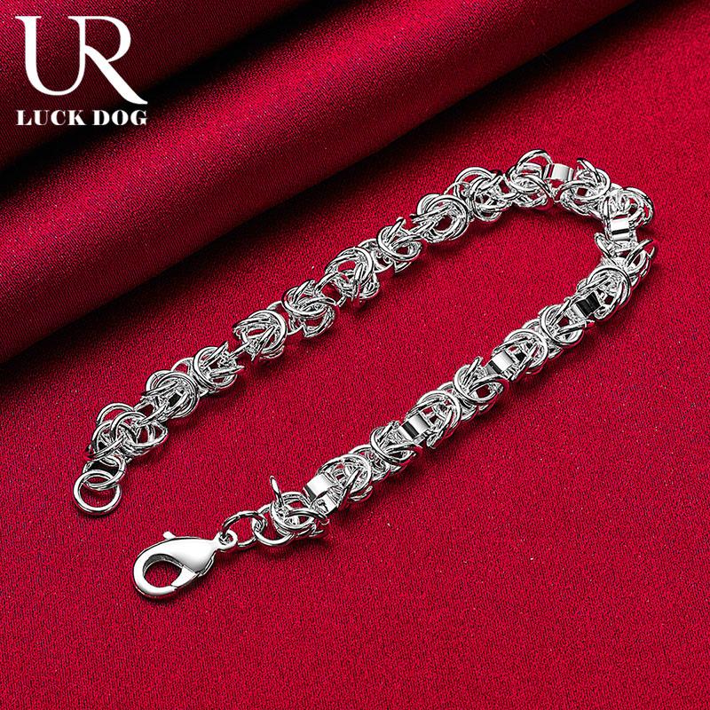 925 Sterling Silver Multi Cross Chain Circular Bracelet, Fashionable Wedding Jewelry