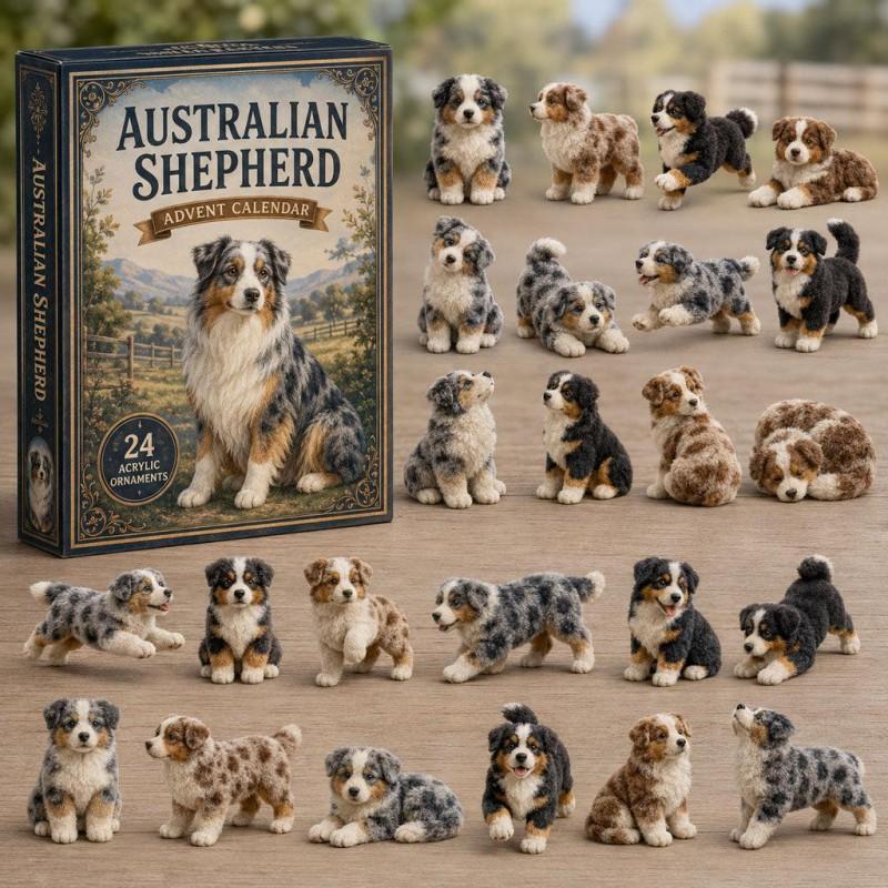 2026 Dog-Themed Christmas Advent Calendar Acrylic Blind Box Gift Kids Adults Decorative Hanging Ornament