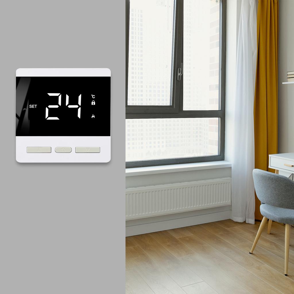 Minco Heat 220В±20% 50Гц МАКС. 25А 44-светодиодный экран Ручной режим кнопок для термостата напольного отопления с внешним датчиком 3 м