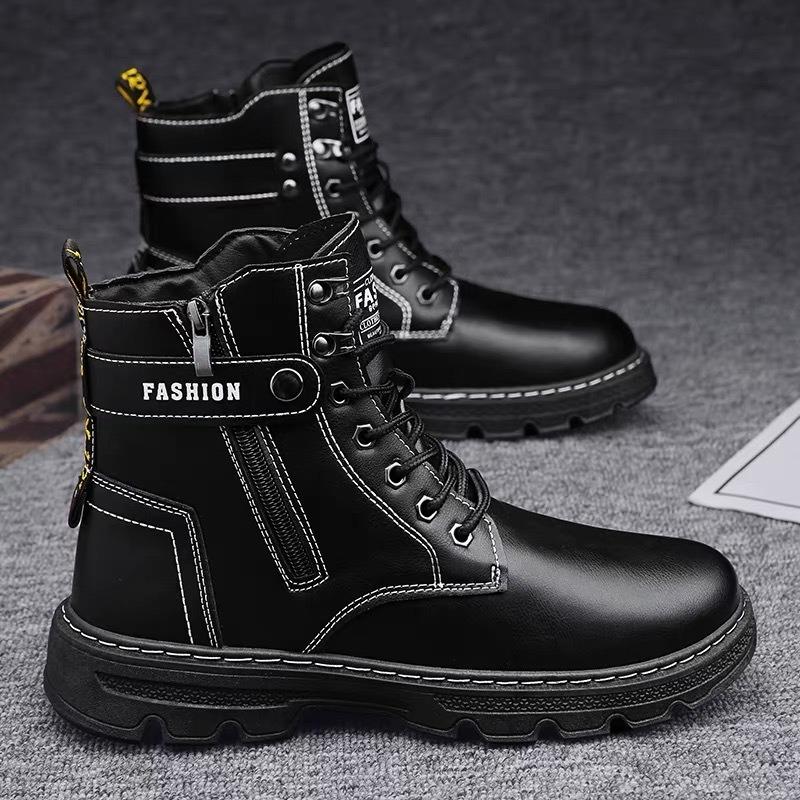 Men's Works Boots Spring Autumn Anti-slip Waterproof Male Sneakers Desert Tactical Boots Outdoor Travel Wear-resistant Man Shoes