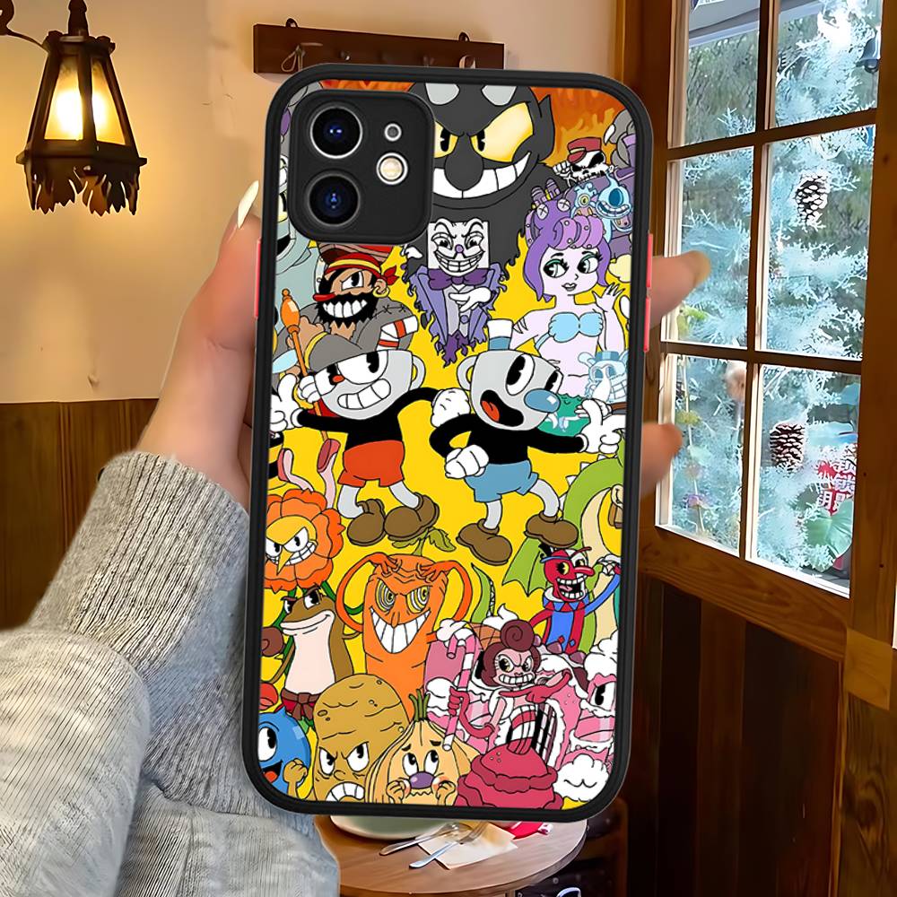 Чехол для телефона C-Cuphead Classic Game для iPhone 16 15 14 13 12 11 Pro Max XS Max X Plus Матовый ударопрочный чехол