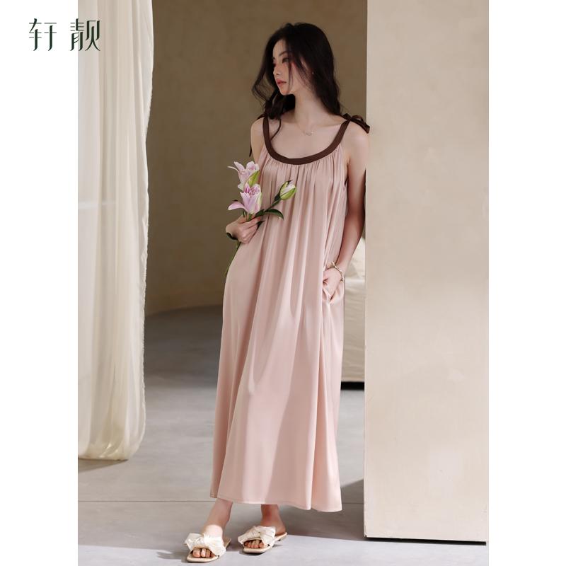 Xuan Liang sexy nightgown women's summer ice silk suspender super long skirt 2026 new high-end pajama home wear