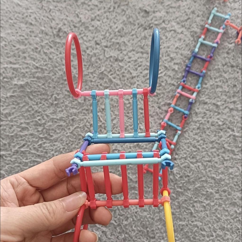 Детские DIY блоки из соломинок, STEM образовательные волшебные палочки, креативные взаимозацепляющиеся строительные игрушки для малышей