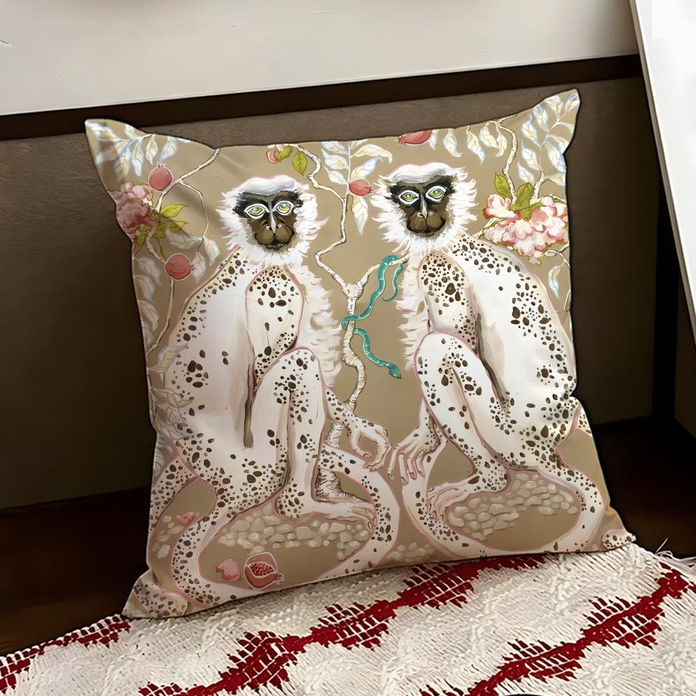 PPaige GGemmel MMonkey Cushion Cover Reversible Soft Durable Pillow Cover Home  Car MultiScene Use for Daily Comfort