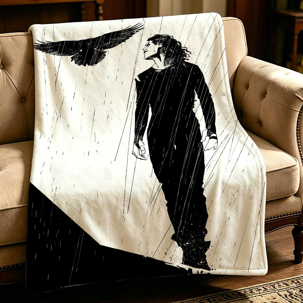 movie T-The Crow-w Throw Thick Comfort Flannel Quilt,Multi-scene Use Indoor Outdoor Daily Nap
