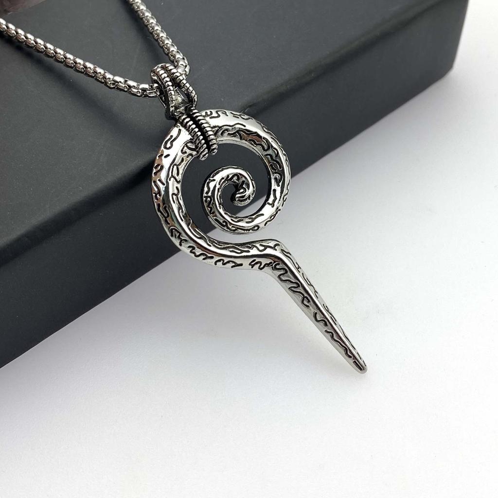 Ожерелье из нержавеющей стали, винтажная подвеска в виде скипетра змеи, мужское ожерелье из титановой стали, свитер с тотемом