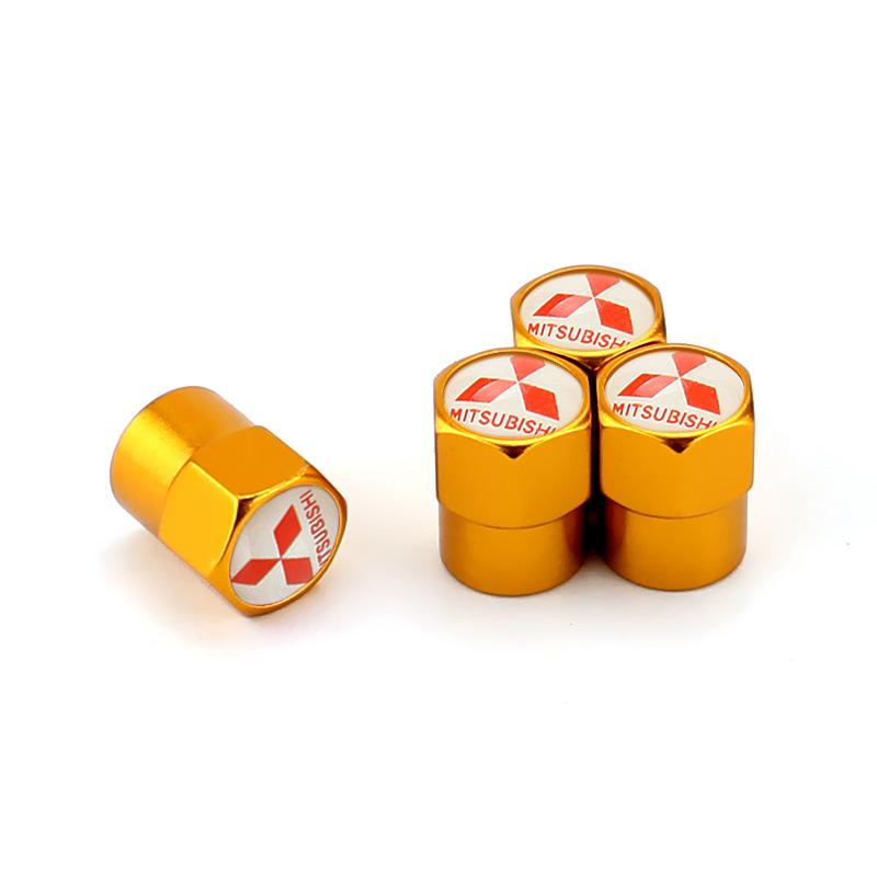 4pcs Car Wheel Tire Valves Tyre Stem Air Caps Cover For Mitsubishi Ralliart ASX Eclipse Galant Mirage Montero EVO Xpander Colt