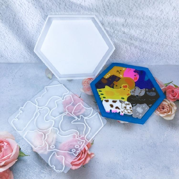 2Pcs Delightful Animal Designed Resin Mold Artistic Animal Charm Silicone Mold Set for Crafting Animal Resin Figurines