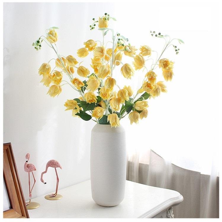 83 см Искусственные цветы Искусственные цветы колокольчика Шелковые искусственные цветы Сухоцветы для свадебной вечеринки Украшение дома Цветочные