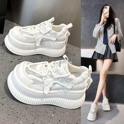 Белые туфли на платформе, женские летние новые универсальные и легкие амортизирующие туфли для занятий спортом на доске