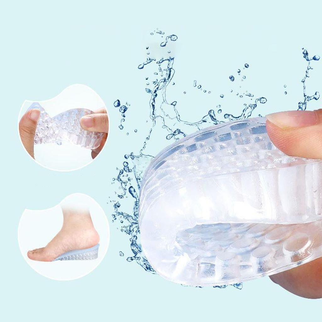 Стельки для увеличения роста многослойные прозрачные силиконовые амортизирующие подъемники для обуви 2 см 1