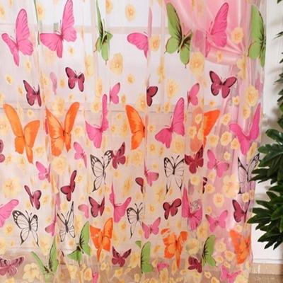 1 шт. Романтичная тюлевая панель с принтом бабочек для окна, балкона, декор комнаты