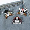 Персонализированный креативный металлический значок из аниме ONE PIECE, аксессуары, сплав с черепом, брошь-булавка с каплей масла, украшение