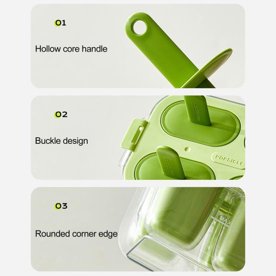 Силиконовая форма для мороженого на палочке, двухслойная мороженица для домашнего приготовления угощений, практичные кухонные принадлежности для любителей выпечки и семей