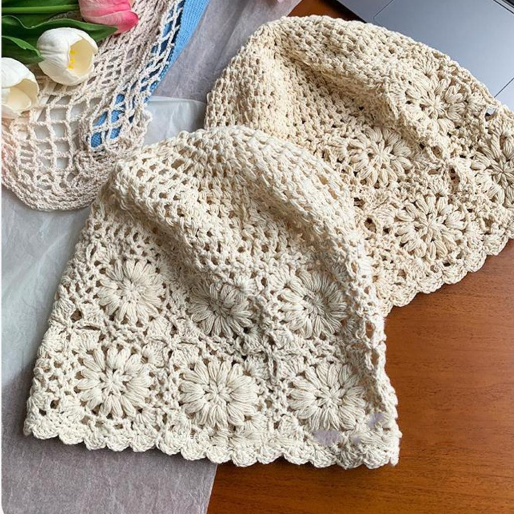 Тонкая полая вязаная шапка ручной работы, модная тонкая шапка для женщин летом