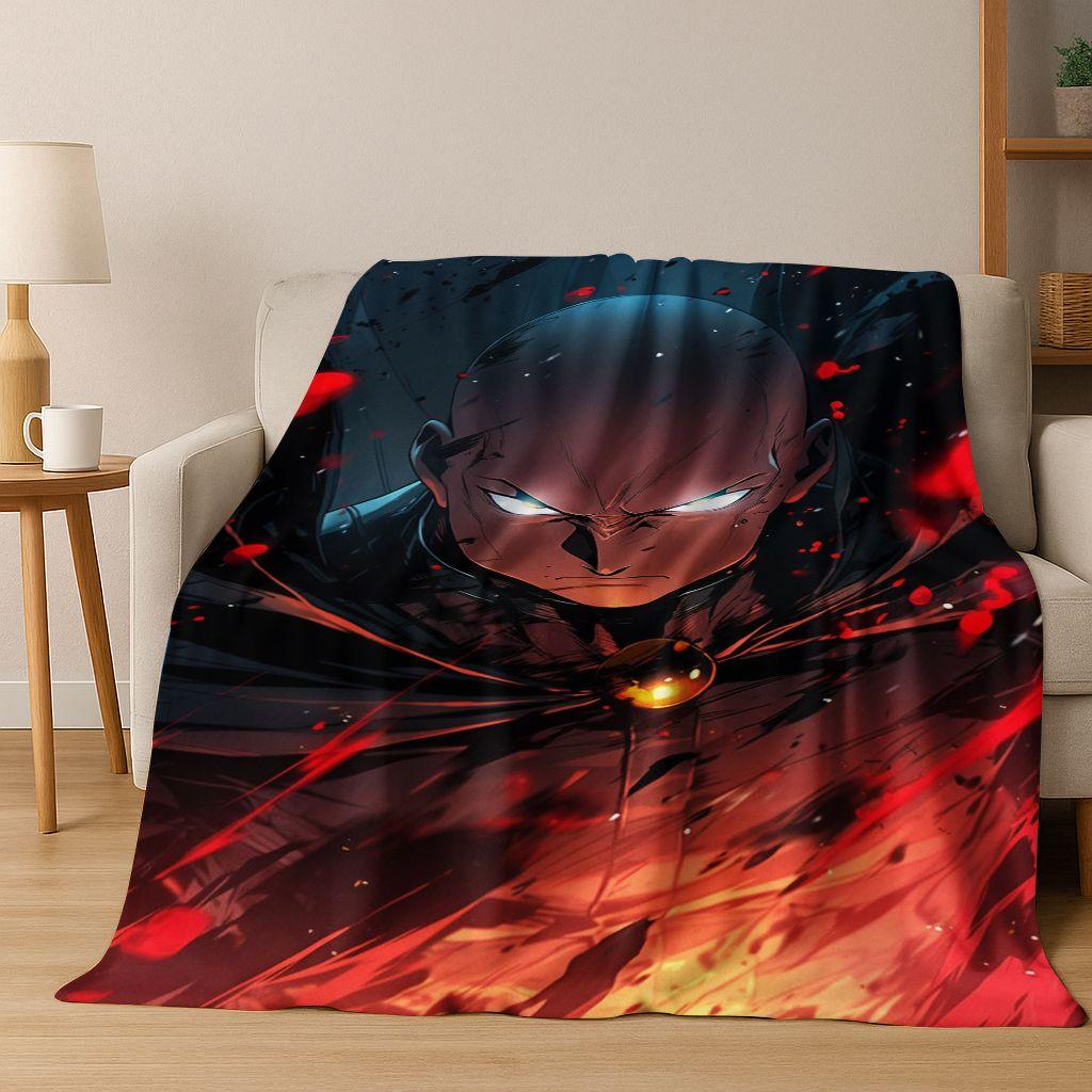 Аниме One Punch Man Сайтама Мультяшная Мультяшная Фланелевая Одеяло, Уютное Мягкое Плед для Дома Спальни Кровати Дивана Пикника Покрытие Дети