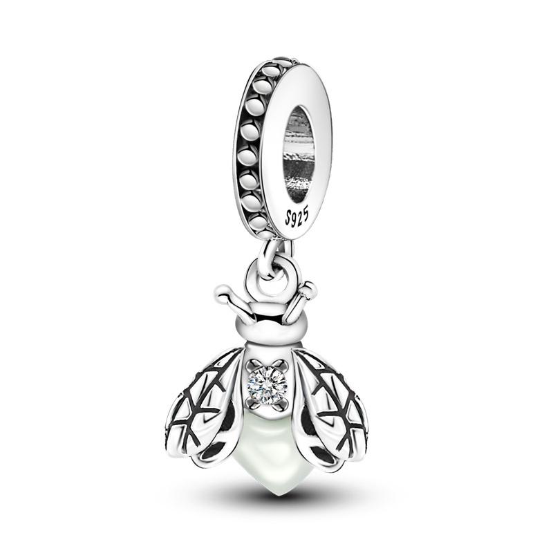925 Silver Sunflower Butterfly Flower Heart Charm for 3mm DIY Bracelet, Beautifully Beaded DIY Fashion Maker Gifts
