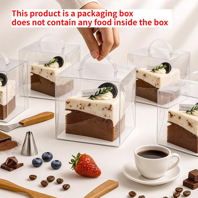 Высокопрозрачная ручная коробка для торта, коробка для упаковки слоеных пирожных, многофункциональный одноразовый переносной десертный ларец, несколько спецификаций