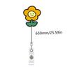 Students Card Flower Name Card Holder Retractable Badge Reel ID Card Clips Nurse Badge Holder