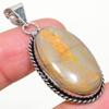 Natural Bumble Bee Jasper Gemstone 925 Sterling Silver Pendant 1.85" t3O25