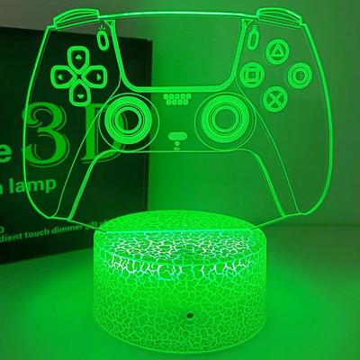 Ночная лампа для геймпада PS5 с сенсорным управлением, игровая ручка с регулировкой яркости, 3D-акриловая иллюзия, креативная настольная лампа для спальни, домашнего декора