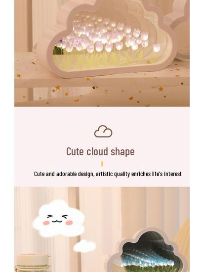 DIY Cloud Tulip Night Light - Handmade Flower Lamp, Perfect Birthday Gift for Girlfriend or Best Friend