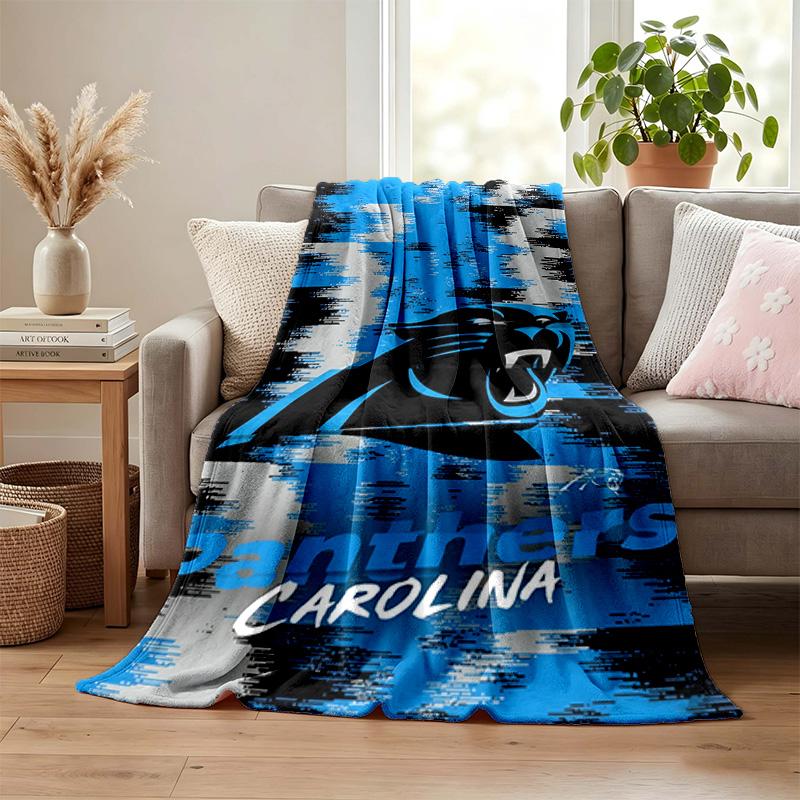 Carolina Panthers blanket Flannel Blanket Soft Cozy Plush Throw for Sofa Bed Lightweight Home Decoration