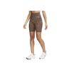 One Leopard Print Straight Leg Workout Shorts Women Shorts Brown DX0122-256