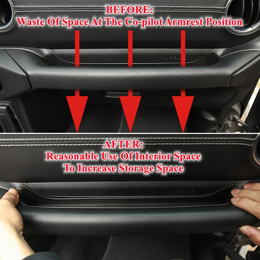 Поручень для пассажира, ящик для хранения, карманный органайзер, лоток для Jeep Wrangler JL 2018-2023, укладка, уборка салона автомобиля