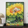 5D FullDrill Round Diamond Painting Kit for Sunflower Fairy Bedroom Decor. Mosaic Craft Wall Art