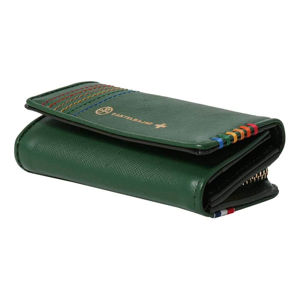 Ключница из натуральной кожи 027602 Сундук Кошелек для монет Кожа коровы Зеленый [Castelbajac] [Монета Мужская Строчка] [05]