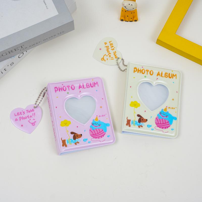 Kpop Idol Collection Storage, 3-Inch Mini Photocard Holder with 36 Pockets, Cute Puppy Love Album
