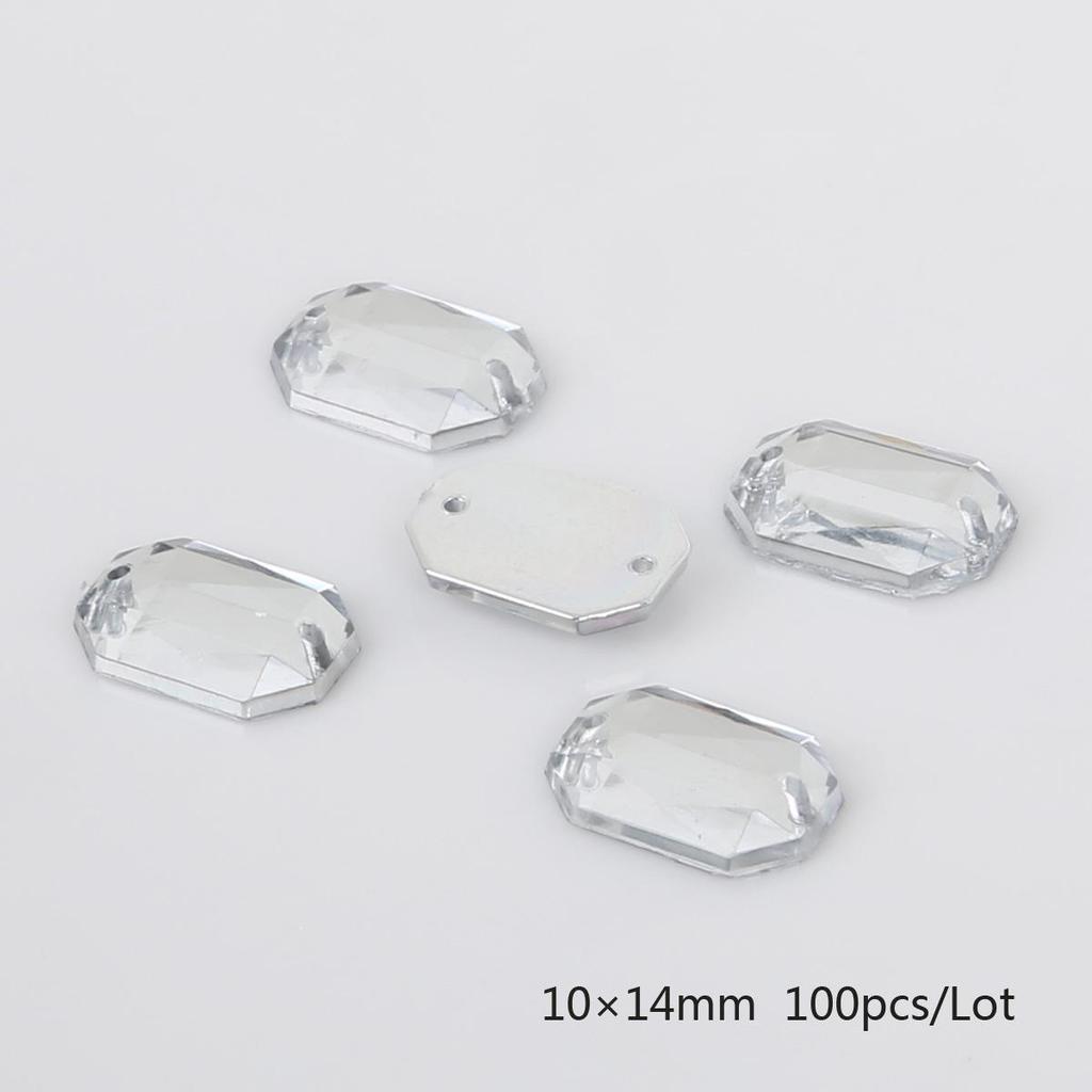 Круглые многогранные акриловые стразы с плоской задней стороной и двумя отверстиями для DIY ювелирных аксессуаров