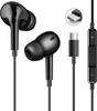 Wired Earphones New Heavy Compatible with iPhone with HiFi Call Volume Noise Comfortable Ergonomic No Ideal for and Compatible with Type-C [2026 Bass,