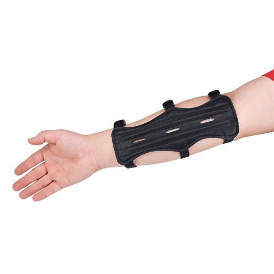 3 Straps Leather Archery Arm Guard Outdoor Hunting Safety Protection Gear
