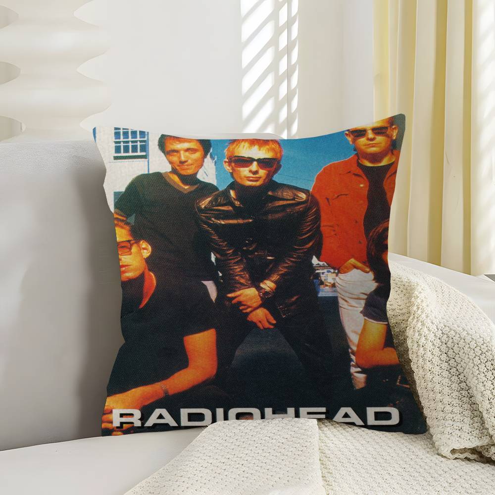 Винтажная Подушка с Логотипом Рок-Группы Radiohead Аниме Подушка Подушка для Изголовья Дивана-Кровати Чехол для Подушки 45x45 см Модная