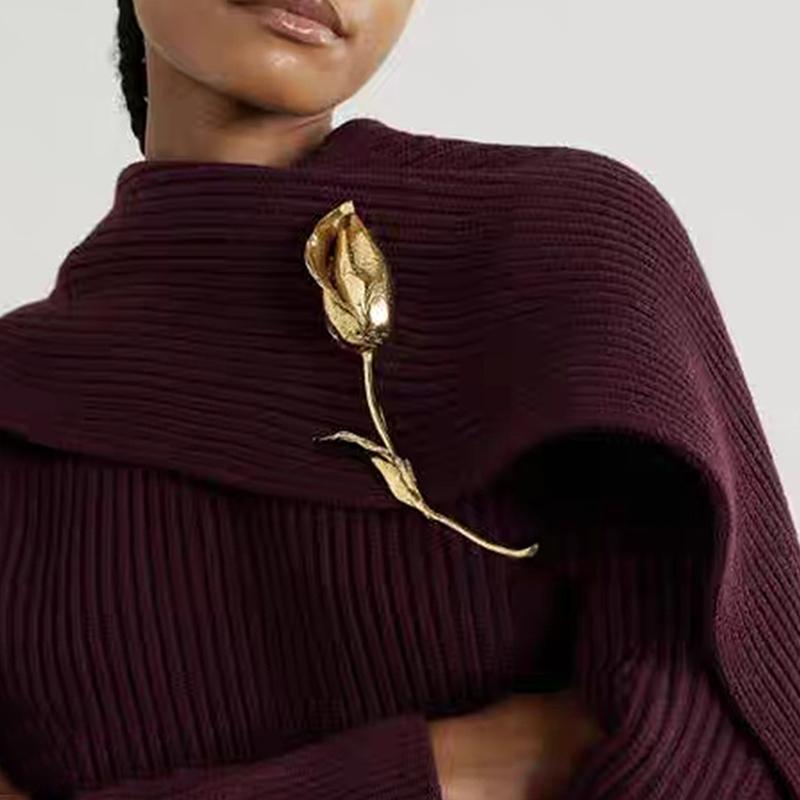 Модная ретро-брошь-тюльпан для женщин и девочек, изысканные легкие роскошные булавки для костюмов, универсальные аксессуары для одежды, подарки